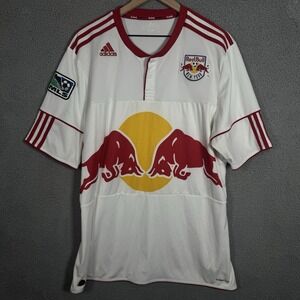 Vintage Adidas New York Red Bulls MLS Home Soccer Jersey Men's Size XL White